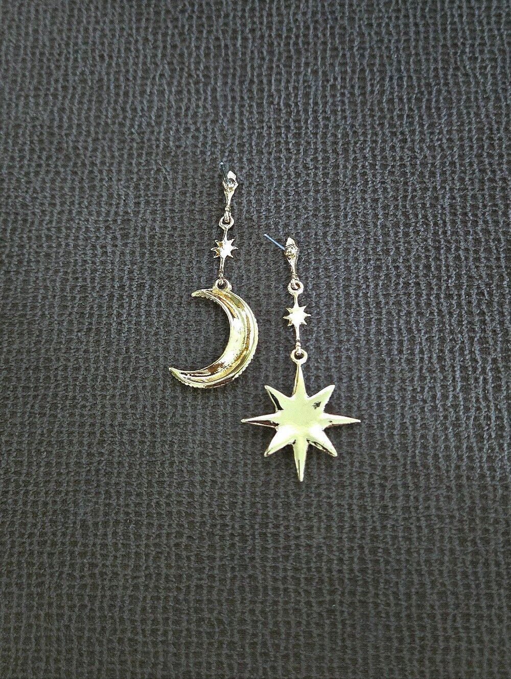 Arm💪 Candy🍭 by Eye👁️ Candy🍬 Los Angeles Moon🌙 and Star⭐ Dangle Earrings - Picture 7 of 15